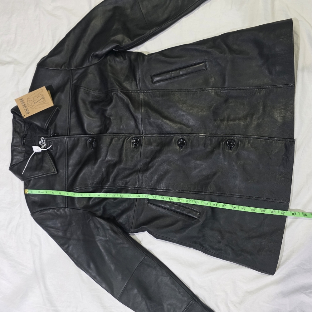 NWT Kandis Black 3/4 Length 100% Lambskin Leather Car Coat/Jacket. XL - Picture 12 of 13